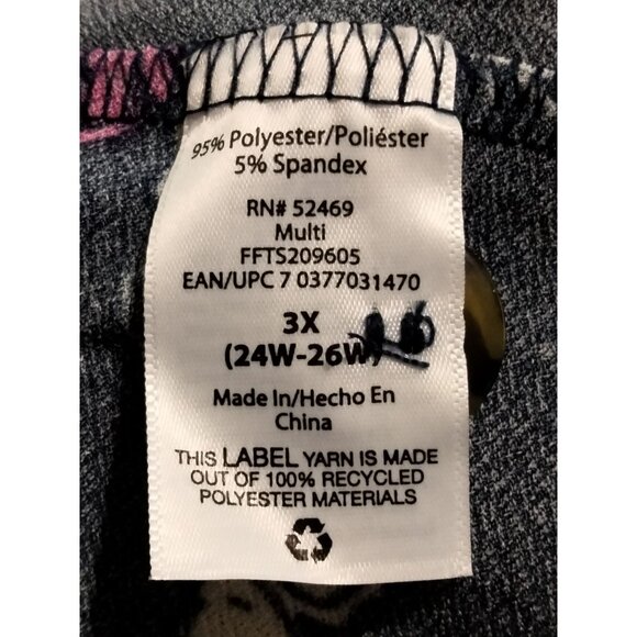 Terra & Sky Navy Floral Midi Skirt W/ Self-Tie Belt Plus Size 3X (24W-26W) - Picture 7 of 7